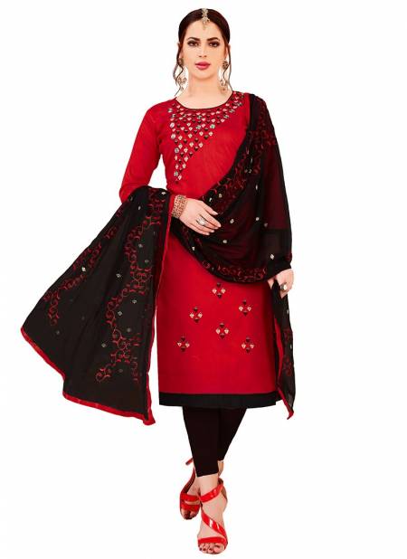 Red Colour Candy Rahul NX New Latest Ethnic Wear Glass Cotton Salwar Suit Collection 1004